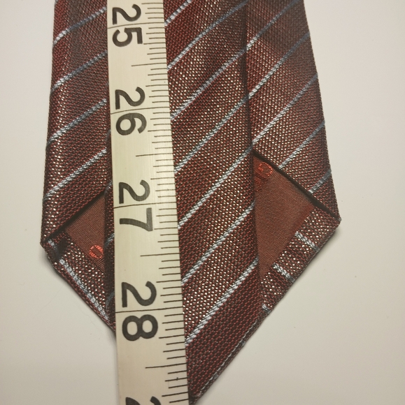 Giorgio Armani Red and Gray Striped Tie - Picture 4 of 6